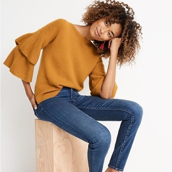 Madewell Tier-Sleeve Pullover Sweater in Coziest Yarn - Picture 1 of 14